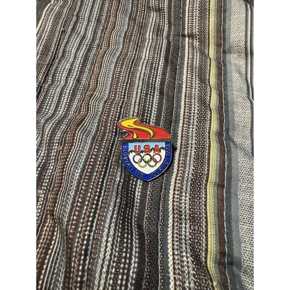VISA Support The Journey 2006 USA Team Olympic Rings Torch Fire Enamel Lapel Pin - Picture 3 of 8